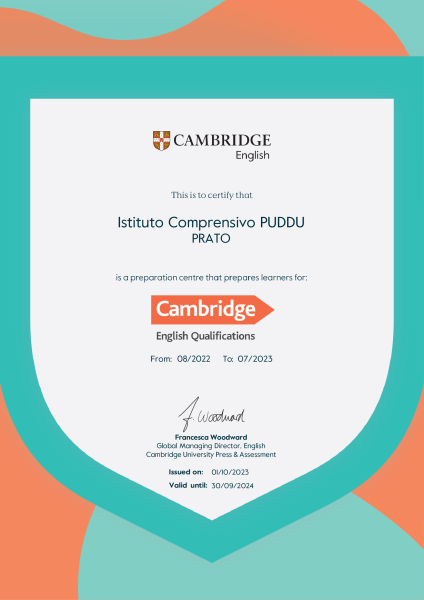 Istituto Comprensivo PUDDU is a preparation centre for Cambridge English Qualifications